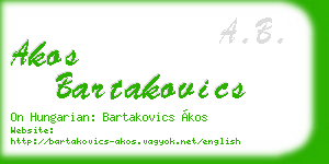 akos bartakovics business card