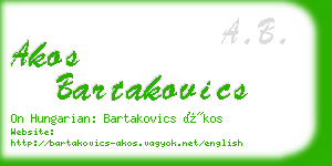 akos bartakovics business card